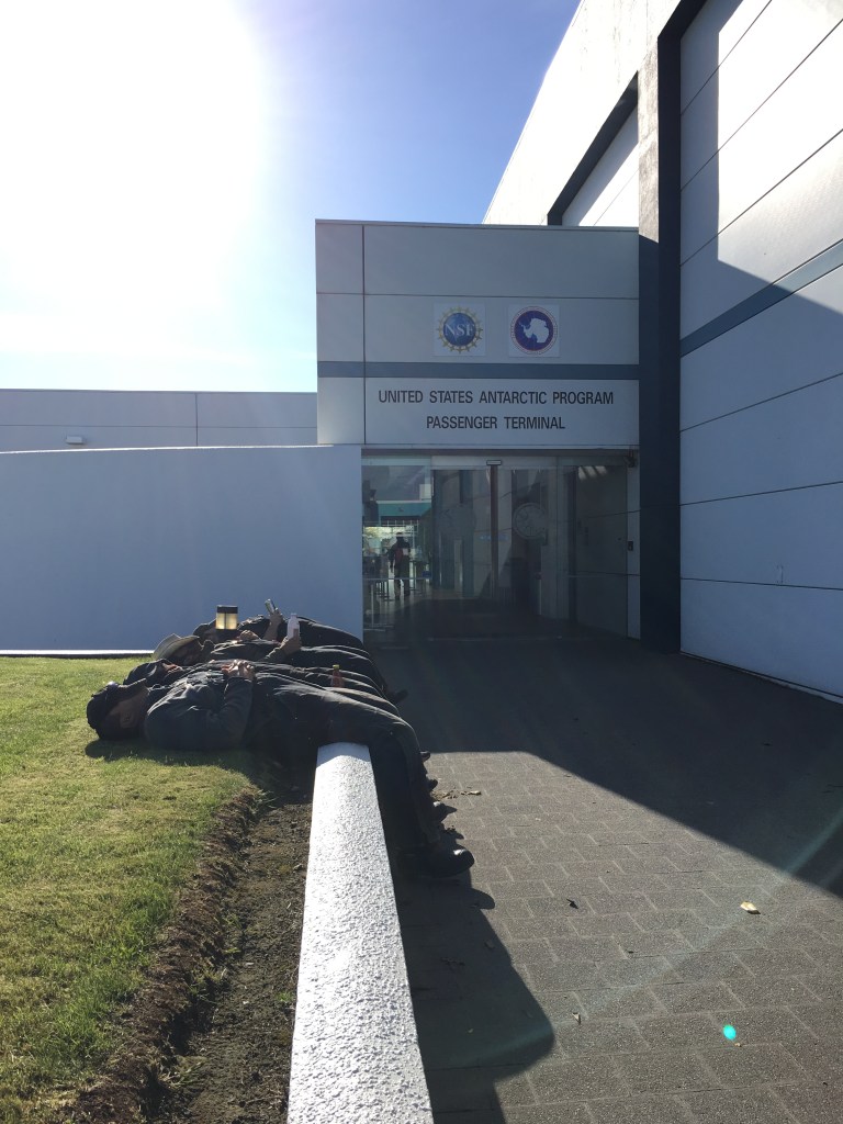 Enjoying the sun and grass before we take off